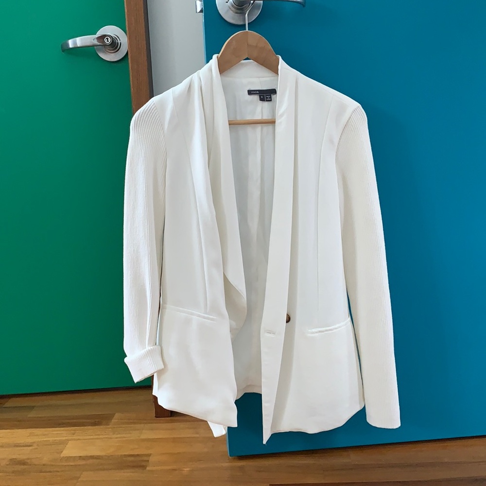 White Vince asymmetric blazer